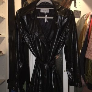 Calvin Klein Vinyl Patent Trench Coat